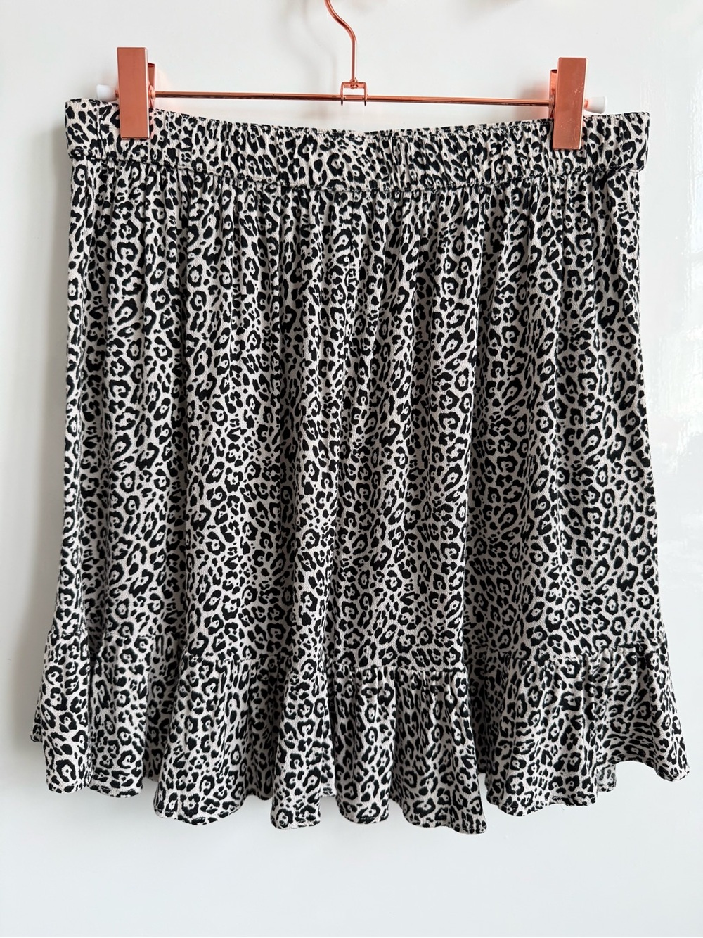 AEO Leopard Print Ruffle Mini Skirt Size XS